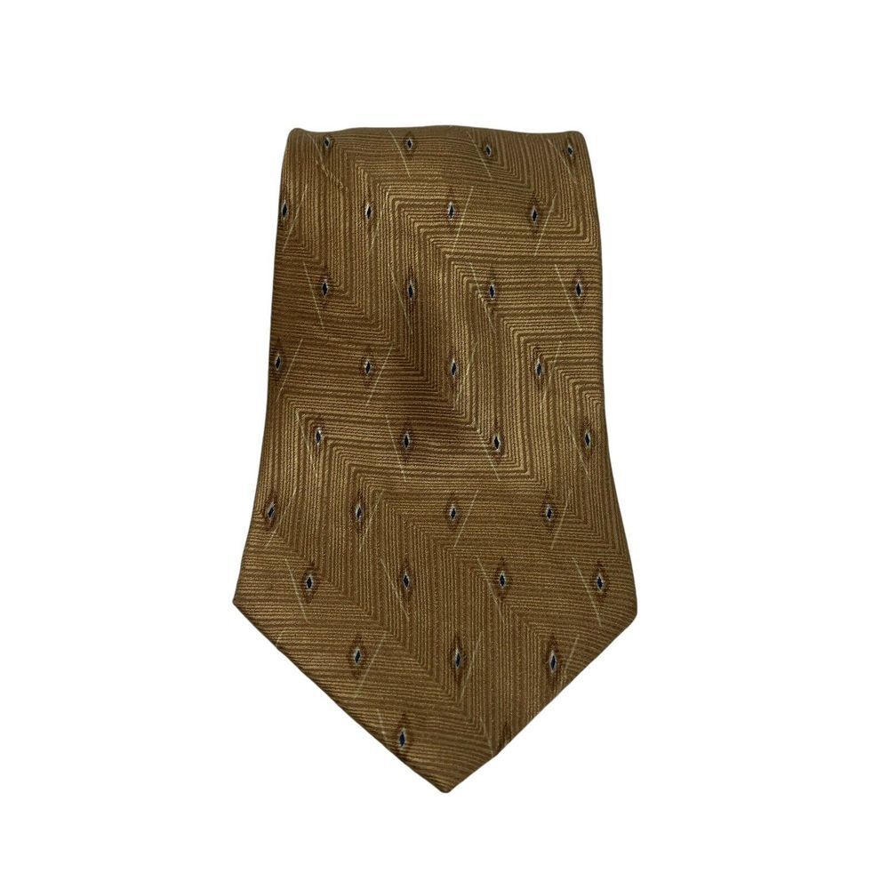 Men's Stafford EXECUTIVE Silk NECKTIE Tie‎ 4"x60" Gold Printed Tie